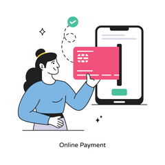 Online Payment abstract concept vector in a flat style stock illustration