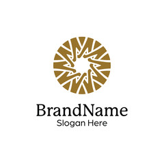 Abstract symmetric Mandala Pattern Logo Design Template