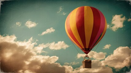 Fototapeta premium Serene Sky Adventure: Hot Air Balloons Drifting..