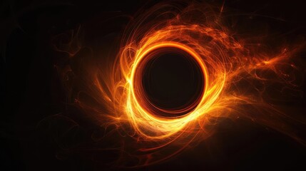 Black Hole Accretion Disks, A stunning, minimalist image of an abstract, glowing orange shape against a black background, reminiscent of a celestial body or portal