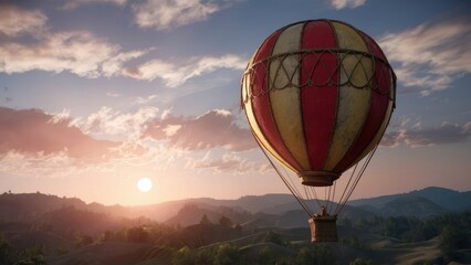 Obraz premium Floating Giants: Majestic Hot Air Balloons Above Clouds..