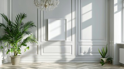 Fototapeta premium Room with plant and chandelier