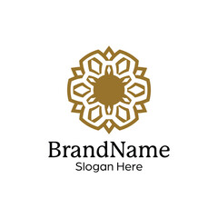 Fototapeta premium Abstract symmetric Mandala Pattern Logo Design Template