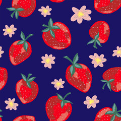 Texture stylized pattern with strawberry berry seamless endless vector rapport with overlapping pattern
