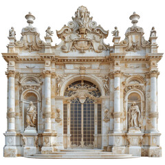 Fototapeta premium Baroque Architecture Isolated on Transparent or White Background, PNG