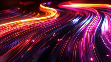 Abstract Light Trails - Digital Art - A mesmerizing abstract artwork featuring vibrant light trails in a dynamic pattern. - A mesmerizing abstract artwork featuring vibrant light trails in a dynamic p