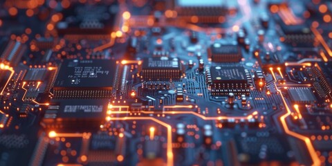 Obraz premium Computer Circuit Board Close Up