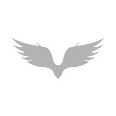 wings icon on a white background, vector illustration