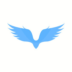 wings icon on a white background, vector illustration
