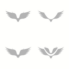 Obraz premium wings icon on a white background, vector illustration