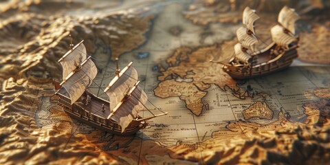 Ship Model on Map