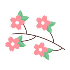 cherry blossom icon on a white background, vector illustration