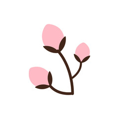 cherry blossom icon on a white background, vector illustration