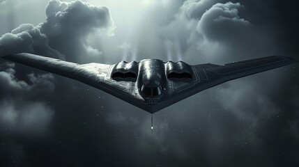 B2 stealth bomber in the night sky