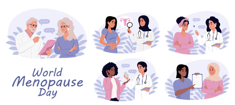 World Menopause Day Vector template for banner, greeting card, poster with background. Vector illustration.