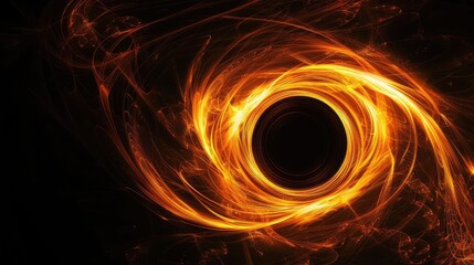 Black Hole Accretion Disks, A stunning, minimalist image of an abstract, glowing orange shape against a black background, reminiscent of a celestial body or portal