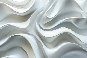 Obraz premium The image is a white, abstract design with a lot of curves and lines