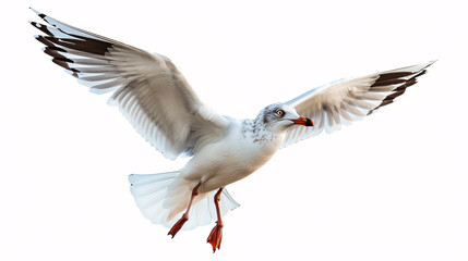 Obraz premium seagull in flight on white background