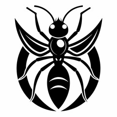 ant logo icon black shape white background