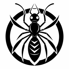 ant logo icon black shape white background