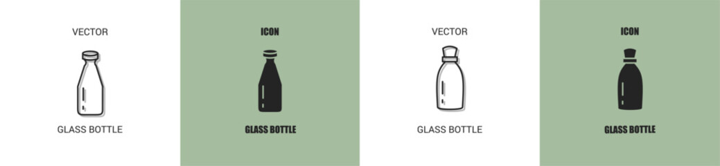 Obraz premium Glass bottle icon line. Glass bottle vector illustration.