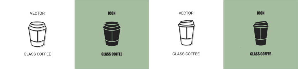 Glass coffee icon line. Glass coffee vector illustration.