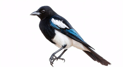 Fototapeta premium Magpie (Pica pica) isolated on white background.