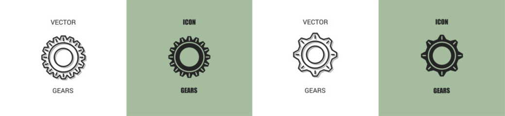 Gears icon line. Gears vector illustration.