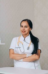 readiness to address patient needs, highlighted by her confident stance