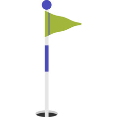 Golf Hole Flag Illustration Isolated Transparent Background