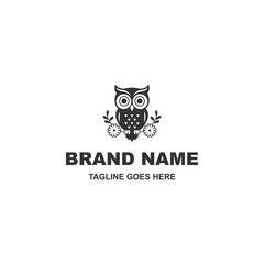 Simple and modern owl logo design vector isolated on white background