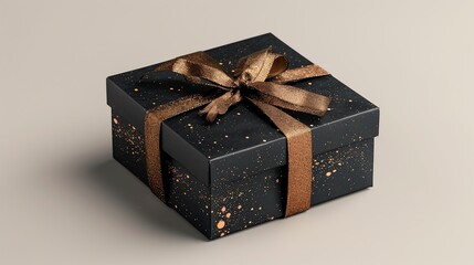 Chic square gift box with metallic accents, suitable for Valentines Day, graduations, and special occasions Includes space for text Sleek design