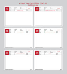 Apparel  Tech pack design template vector illustration