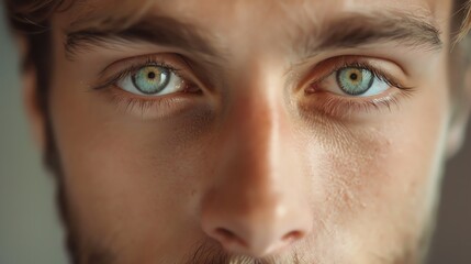 Obraz premium A close-up of a man's eyes and face.