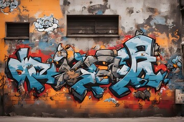 graffiti on the wall,graffiti background ,genarative ai