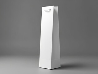 Tall and slim white paper bag mockup - photorealistic packaging design