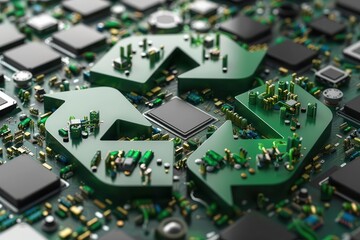 Circular economy lifecycle visualization for electronic devices, circular electronics, sustainable technology