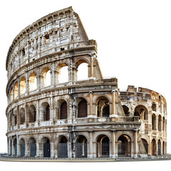 Plakat Colosseum Amphitheatre in Rome Italy Isolated on Transparent or White Background, PNG