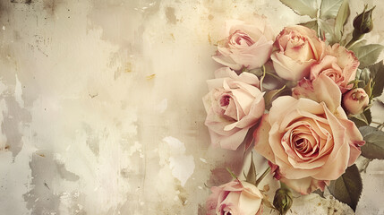 Delicate pink roses in soft color and blur style, Pink roses with natural light, Rose fresh flowers bouquet in one shades of pink border over blur  background background with copy space
