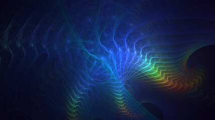 3D manual rendering abstract colorful fractal light background. Its not AI Generatd illustration.