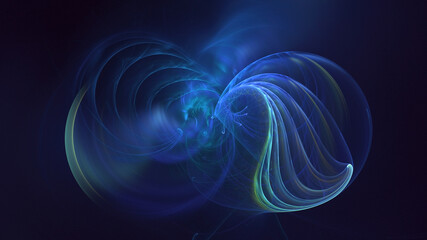 Fototapeta premium 3D manual rendering abstract colorful fractal light background. Its not AI Generatd illustration.