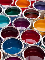Fototapeta premium automotive paint cans in a variety of colors