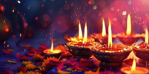 Lit Candles on Table