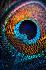 Obraz premium Peacock feather closeup