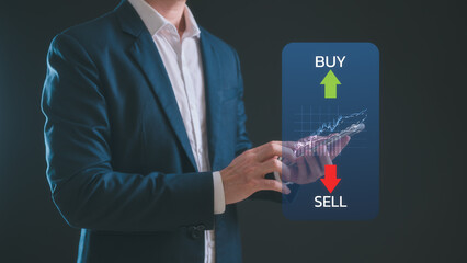 Stock market or forex trading graph and candlestick chart suitable for financial investment...
