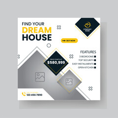 Modern Real state Home rent social media post Sale or carousel design template