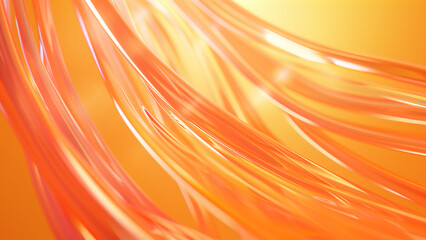 Orange Elegance: Abstract Streamers on a Light Orange Gradient