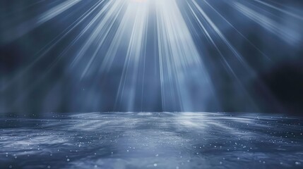 Universal abstract gray blue background with beautiful rays of illumination. Light interior wall for presentation. Generative AI