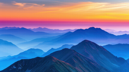 Fototapeta premium The mountains are covered in a beautiful blue sky