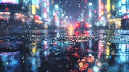 Fototapeta premium Rainy Night in the City